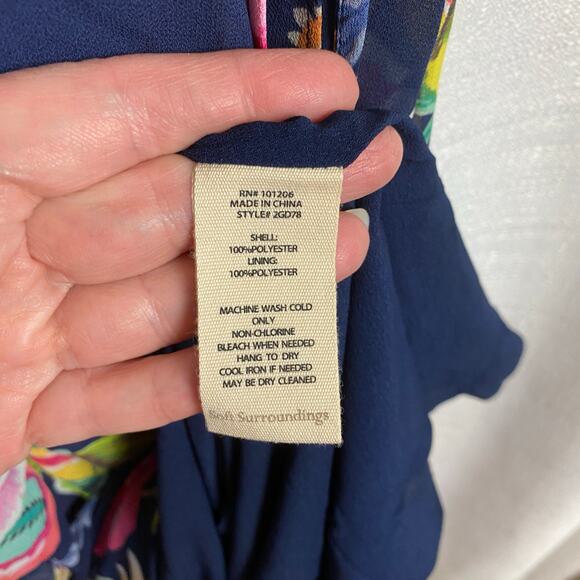 Soft Surroundings Navy Blue Paisley Samantha Maxi Dress Sz.L NWT - Picture 15 of 16